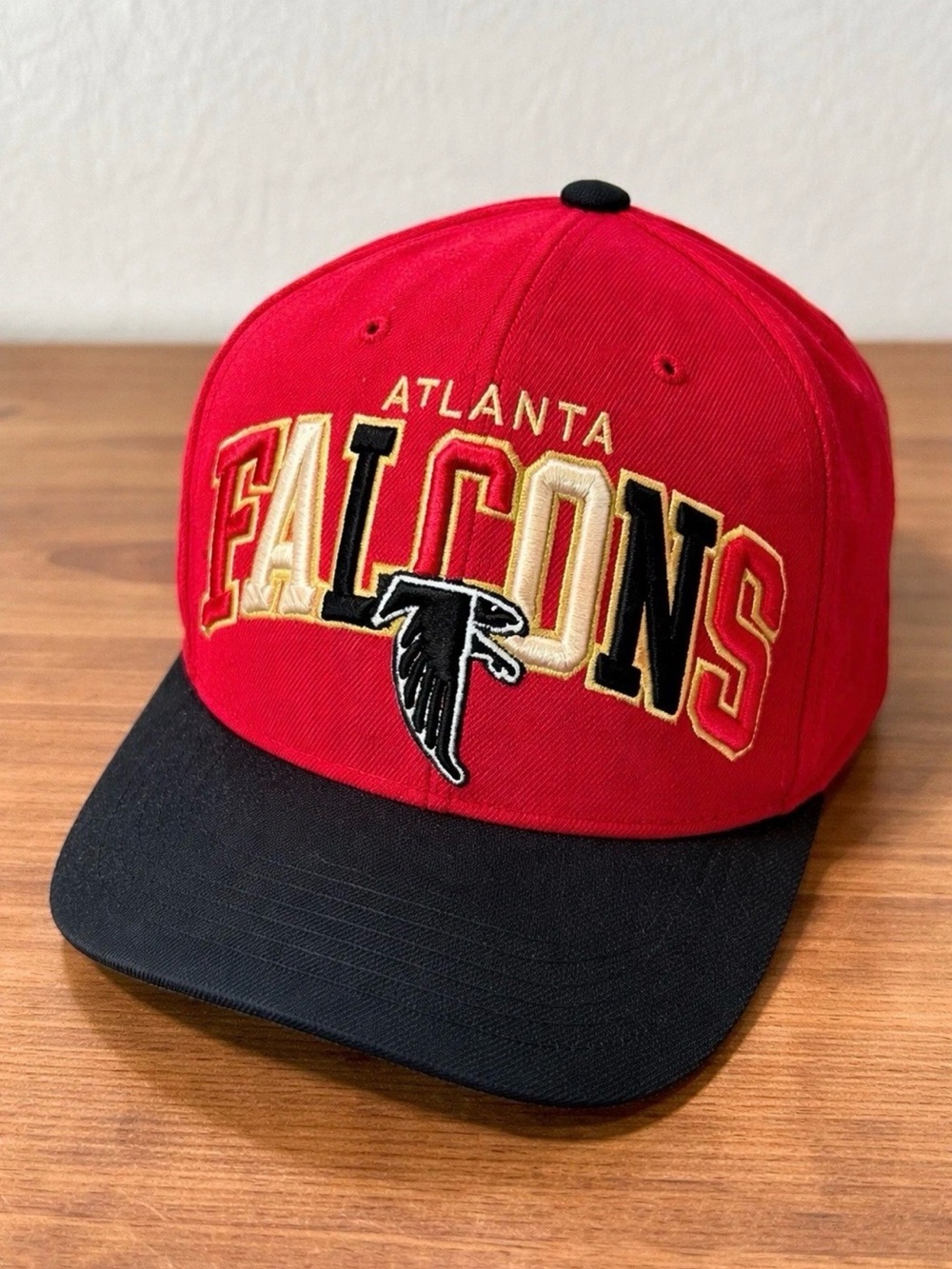 Nostalgia Atlanta Falcons Red and Black Snapback Hat